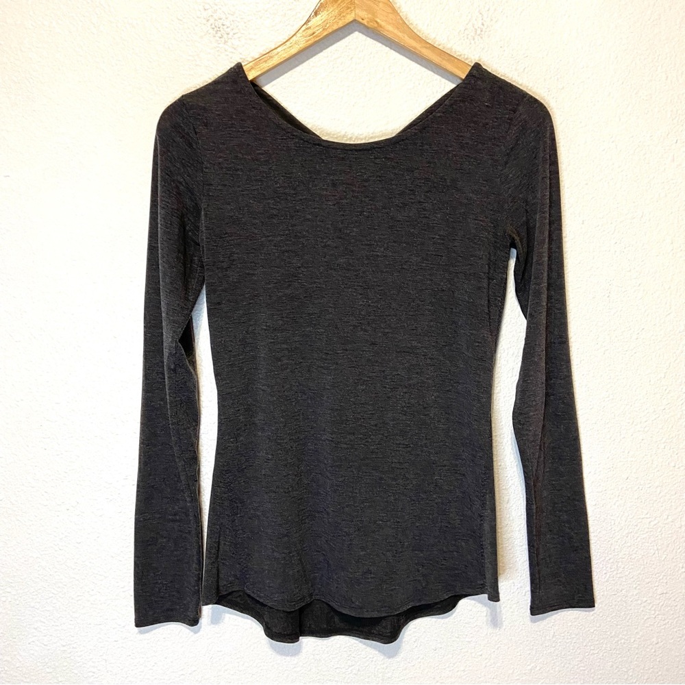 COPY - Athleta Women’s XXS Shirt Top Charcaol Gray Open Back Flexlight